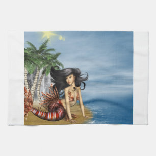 Mermaid on Beach Towel Theedoek
