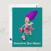 Mermaid on Bike Briefkaart (Voorkant / Achterkant)