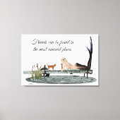 Mermaid on boat Dock Stretted Canvas Print (Voorkant)
