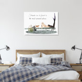 Mermaid on boat Dock Stretted Canvas Print (Insitu (Slaapkamer))