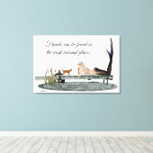 Mermaid on boat Dock Stretted Canvas Print (Insitu (Houten vloer))