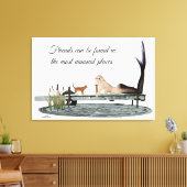 Mermaid on boat Dock Stretted Canvas Print (Insitu (Woonkamer))