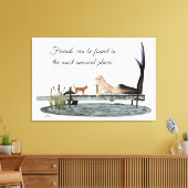Mermaid on boat Dock Stretted Canvas Print (Insitu (Woonkamer))