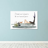 Mermaid on boat Dock Stretted Canvas Print (Insitu (Houten vloer))