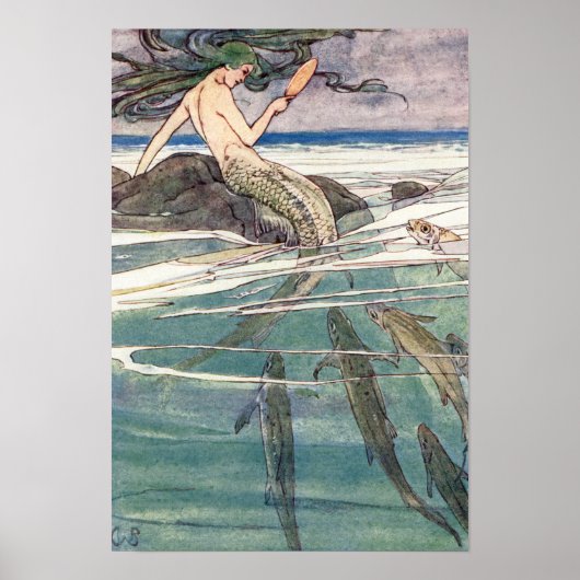 Mermaid on Marooners Rock van Alice B. Woodward Poster (Voorkant)