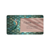 Mermaid on Mermaid Tail Scales - Gepersonaliseerd Etiket (Voorkant)