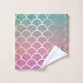 Mermaid on Ombre Mermaid Tail Scales Bad Handdoek (Wasdoekje)