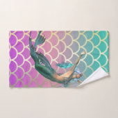 Mermaid on Ombre Mermaid Tail Scales Bad Handdoek (Handdoek)