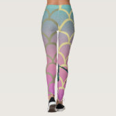 Mermaid on Ombre Mermaid Tail Scales Leggings (Achterkant)