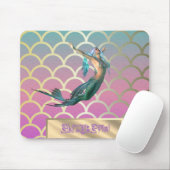 Mermaid on Ombre Mermaid Tail Scales Muismat (Met muis)