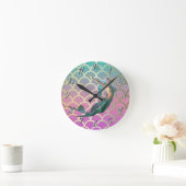 Mermaid on Ombre Mermaid Tail Scales Ronde Klok (Huis)