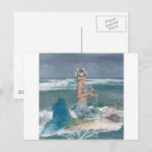 Mermaid on Rock Briefkaart (Voorkant / Achterkant)