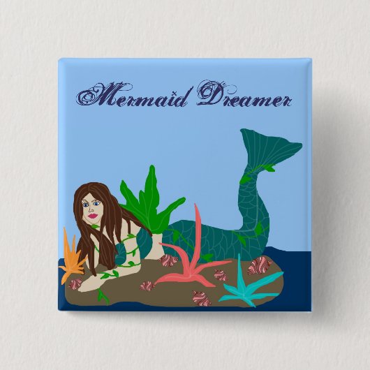 Mermaid on rock, Mermaid Dreamweaver button (Voorkant)