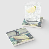 Mermaid on Rock Onderzetter (Zijkant)