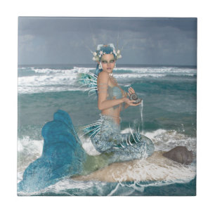 Mermaid on Rock Tegeltje