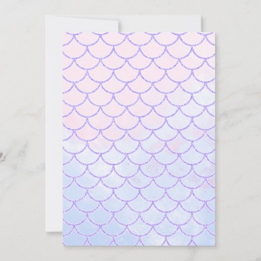 Mermaid Onder de verjaardagsuitnodiging Kaart (Achterkant)