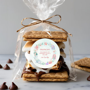 Mermaid Onder de Zee Meisjes Verjaardag Ronde Sticker