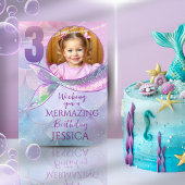 Mermaid One Photo 3rd Birthday Card Kaart