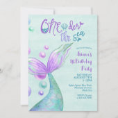 Mermaid Oneder de Zee 1e verjaardag Kaart (Voorkant)