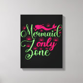 Mermaid only Zone in Hot Pink en Neon Green Canvas Afdruk (Voorkant)
