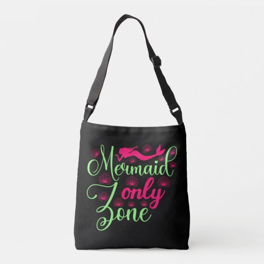 Mermaid only Zone in Hot Pink en Neon Green Crossbody Tas (Achterkant)