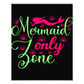 Mermaid only Zone in Hot Pink en Neon Green Foto Afdruk (Voorkant)
