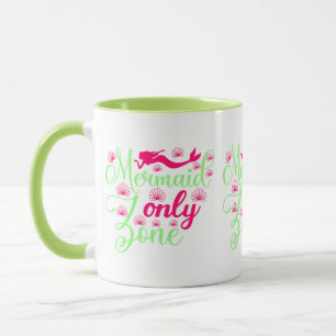 Mermaid only Zone in Hot Pink en Neon Green Mok