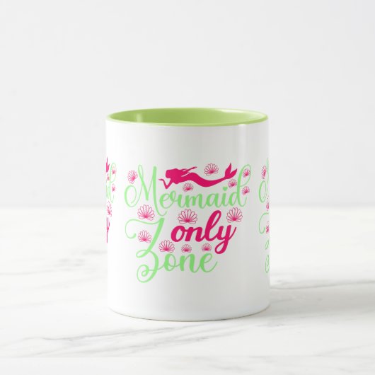 Mermaid only Zone in Hot Pink en Neon Green Mok (Midden)