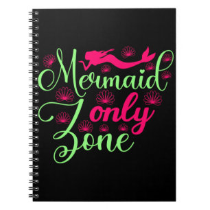 Mermaid only Zone in Hot Pink en Neon Green Notitieboek