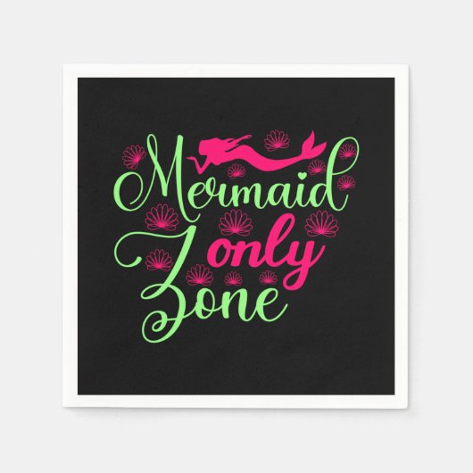 Mermaid only Zone in Hot Pink en Neon Green Servet (Voorkant)
