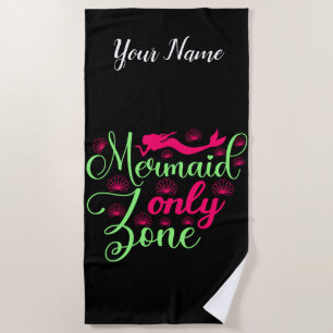 Mermaid only Zone in Hot Pink en Neon Green Strandlaken