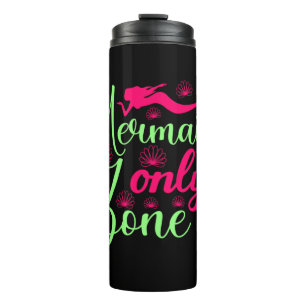 Mermaid only Zone in Hot Pink en Neon Green Thermosbeker