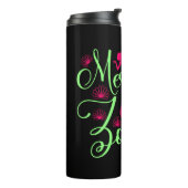 Mermaid only Zone in Hot Pink en Neon Green Thermosbeker (Gedraaid links)