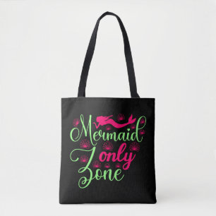 Mermaid only Zone in Hot Pink en Neon Green Tote Bag