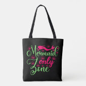 Mermaid only Zone in Hot Pink en Neon Green Tote Bag (Achterkant)
