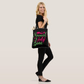 Mermaid only Zone in Hot Pink en Neon Green Tote Bag (Op model)