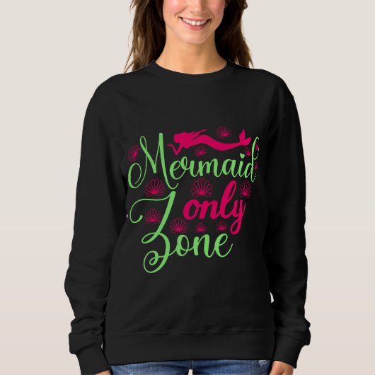 Mermaid only Zone in Hot Pink en Neon Green Trui (Voorkant)