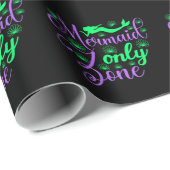 Mermaid Only Zone in Neon Green en Paars Cadeaupapier (Rol Hoek)