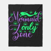 Mermaid Only Zone in Neon Green en Paars Fleece Deken (Voorkant)