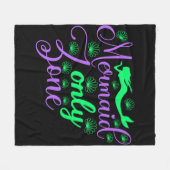 Mermaid Only Zone in Neon Green en Paars Fleece Deken (Voorkant (Horizontaal))
