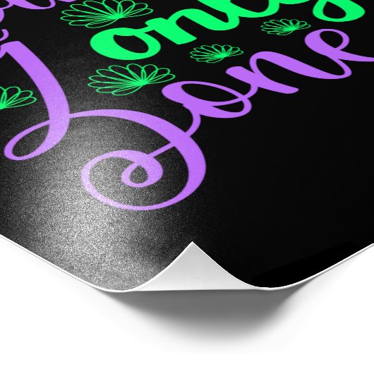 Mermaid Only Zone in Neon Green en Paars Foto Afdruk (Hoek)