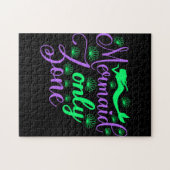 Mermaid Only Zone in Neon Green en Paars Legpuzzel (Horizontaal)
