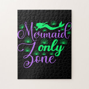 Mermaid Only Zone in Neon Green en Paars Legpuzzel