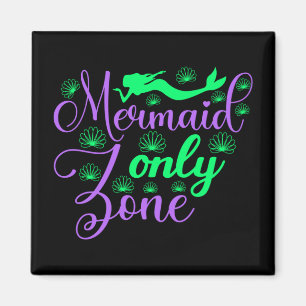 Mermaid Only Zone in Neon Green en Paars Magneet