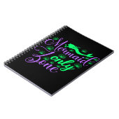 Mermaid Only Zone in Neon Green en Paars Notitieboek (Linkerzijde)