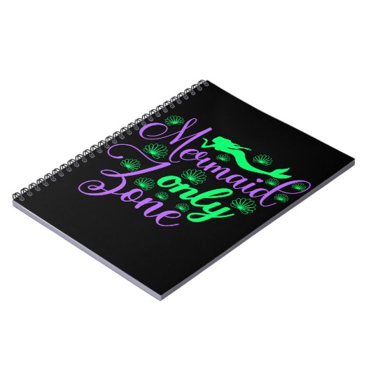 Mermaid Only Zone in Neon Green en Paars Notitieboek (Linkerzijde)