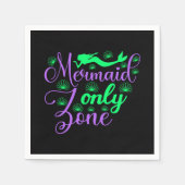 Mermaid Only Zone in Neon Green en Paars Servet (Voorkant)