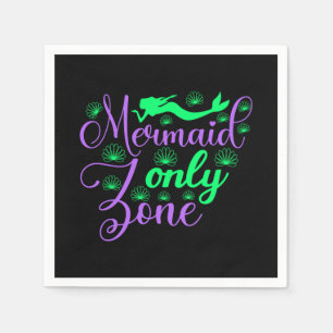 Mermaid Only Zone in Neon Green en Paars Servet