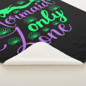 Mermaid Only Zone in Neon Green en Paars Sherpa Deken (3/4)