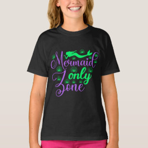 Mermaid Only Zone in Neon Green en Paars T-shirt